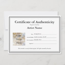 Certificate of Authenticity Fillテンプレート サンキューカード