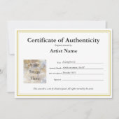 Certificate of Authenticity Fillテンプレート サンキューカード (正面)
