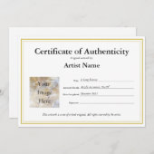 Certificate of Authenticity Fillテンプレート サンキューカード (正面/裏面)