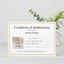 Certificate of Authenticity Fillテンプレート サンキューカード