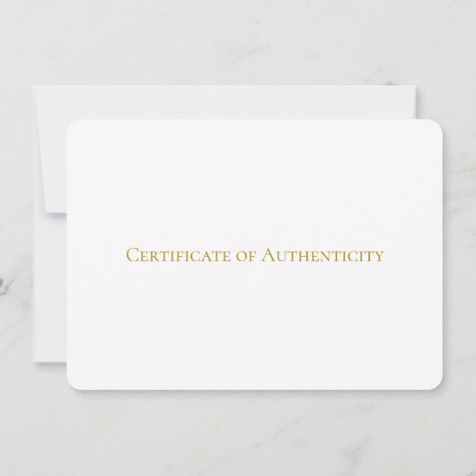 Certificate of Authenticity for Art, Sold Red Dot  招待状 (裏面)