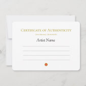Certificate of Authenticity for Art, Sold Red Dot  招待状 (正面)