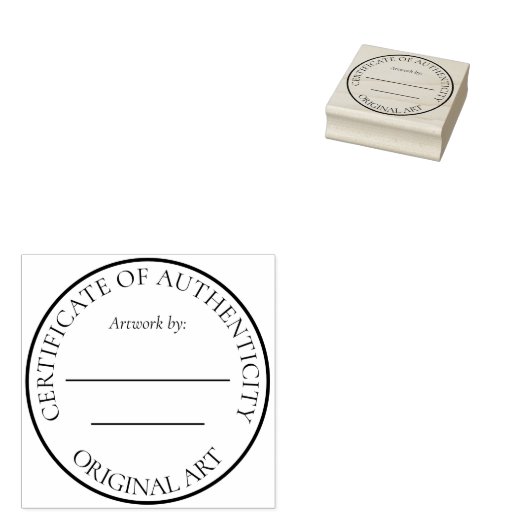 Certificate of Authenticity for Original Artwork ラバースタンプ (押印)