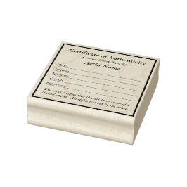 Certificate of Authenticity for Prints  ラバースタンプ