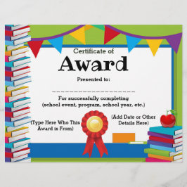 Certificate of Award Customizable Kids 8.5x11