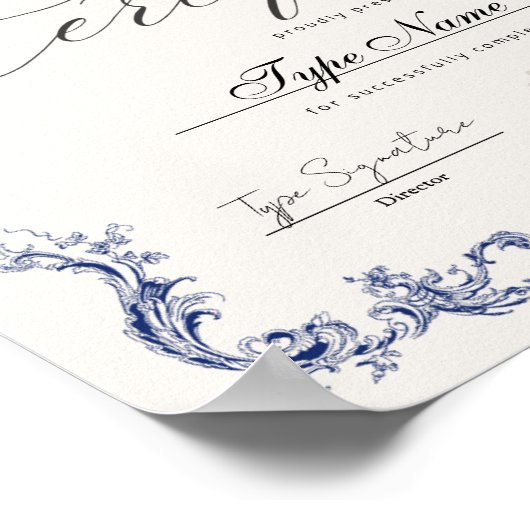 Certificate of completion, appreciation diploma ポスター (角)