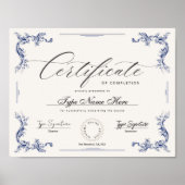 Certificate of completion, appreciation diploma ポスター (正面)
