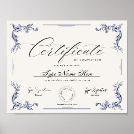 Certificate of completion, appreciation diploma ポスター