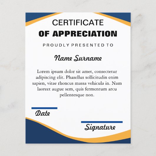 Certificate of Completion & APPRECIATION Template (正面)