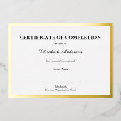 Certificate of Completion Black White & Gold Card 箔シーズンカード (正面)