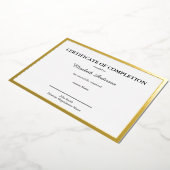 Certificate of Completion Black White & Gold Card 箔シーズンカード (回転した状態)