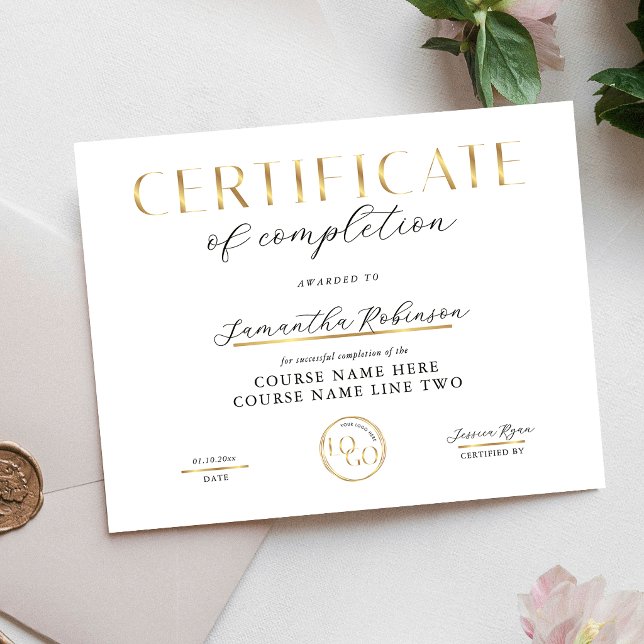 Certificate of Completion Gold Logo Course Award (クリエイターアップロード済み)