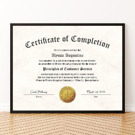 Certificate of Completion Print ポスター