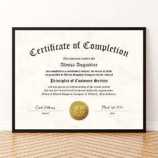 Certificate of Completion Print ポスター