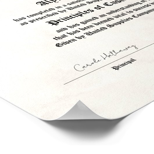 Certificate of Completion Print ポスター (角)