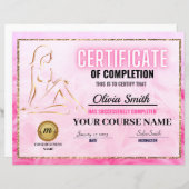 Certificate of Completion Template, Body Sculpting (正面/裏面)
