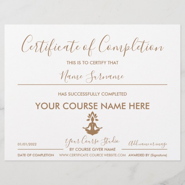 certificate of completion yoga (正面)