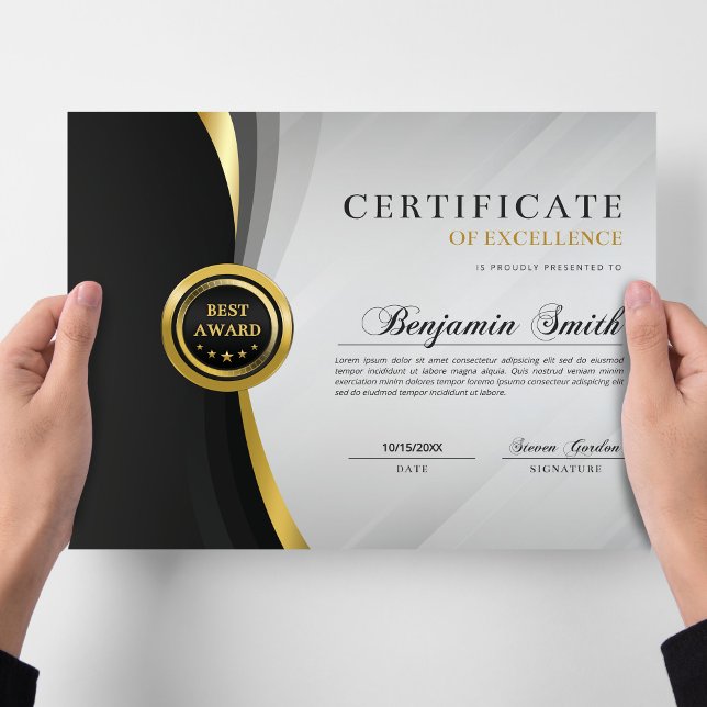 Certificate of Excellence Black & Gold Award (クリエイターアップロード済み)