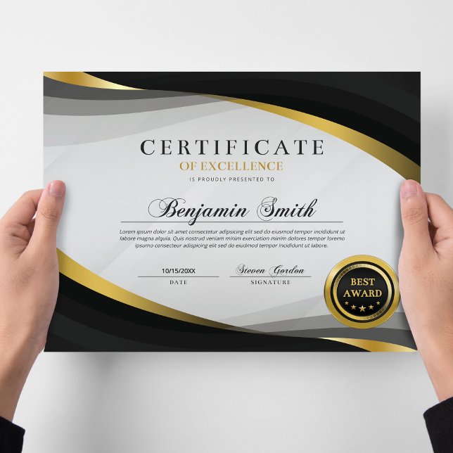 Certificate of Excellence Black & Gold Award (クリエイターアップロード済み)