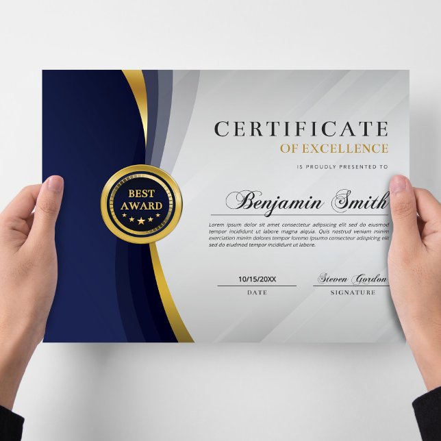 Certificate of Excellence Blue & Gold Award (クリエイターアップロード済み)