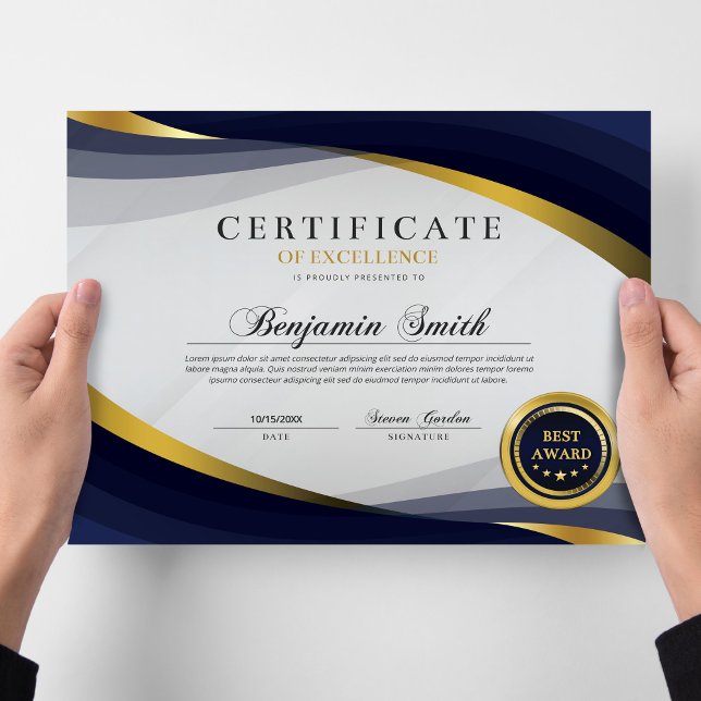 Certificate of Excellence Blue & Gold Award (クリエイターアップロード済み)