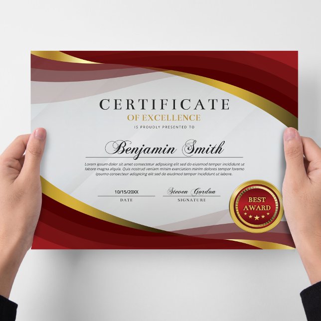 Certificate of Excellence Red & Gold Award (クリエイターアップロード済み)