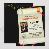 Certificate of Graduation Photo Invitation 招待状 (正面/裏面)