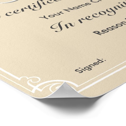 Certificate or Award ポスター (角)