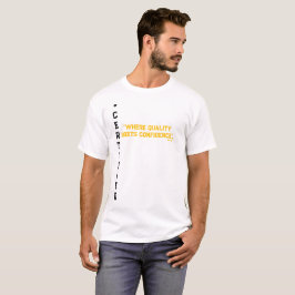 #CERTIFIEDユニセックス金ゴールドBLK Tシャツ