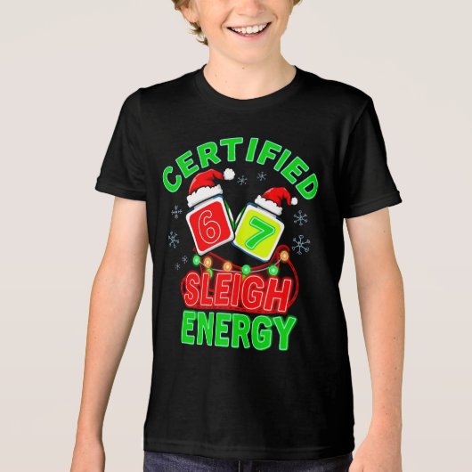 Certified 6‑7 Sleigh Energy gen alpha meme  トライブレンドＴシャツ (正面)