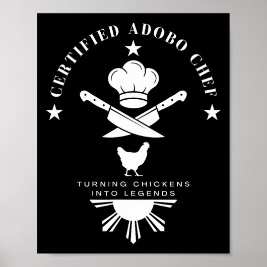 Certified Adobo Chef New Filino Graphics Statement ポスター (正面)