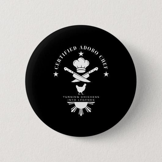Certified Adobo Chef New Filino Graphics Statement 缶バッジ (正面)
