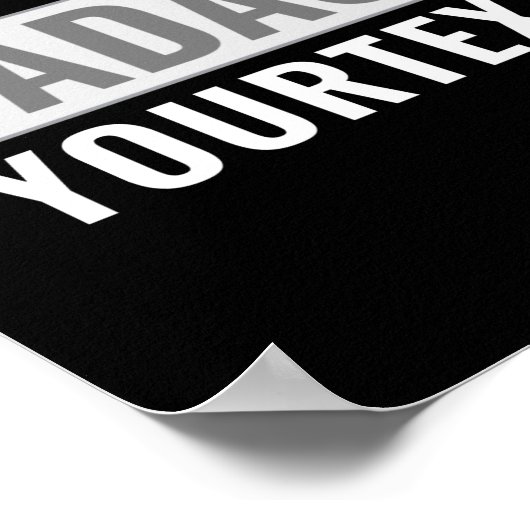 Certified Bad Modern Black White Funny Unique ポスター (角)