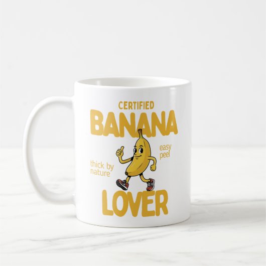 Certified Banana Lover Funny Fruit Joke Gift コーヒーマグカップ (左)