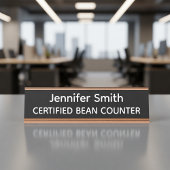 Certified Bean Counter Personalized Name Plate デスクネームプレート