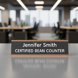 Certified Bean Counter Personalized Name Plate デスクネームプレート