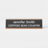 Certified Bean Counter Personalized Name Plate デスクネームプレート (正面)