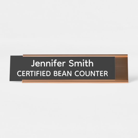 Certified Bean Counter Personalized Name Plate デスクネームプレート (正面)