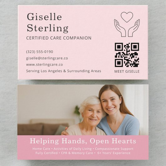 Certified Caregiver Home Help QR Code Companion 名刺