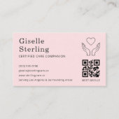 Certified Caregiver Home Help QR Code Companion 名刺 (正面)