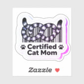 Certified Cat Mom – Minimal Barcode Tails Sticker シール (シート)