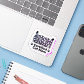 Certified Cat Mom – Minimal Barcode Tails Sticker シール (ノートパソコンとiPhone)