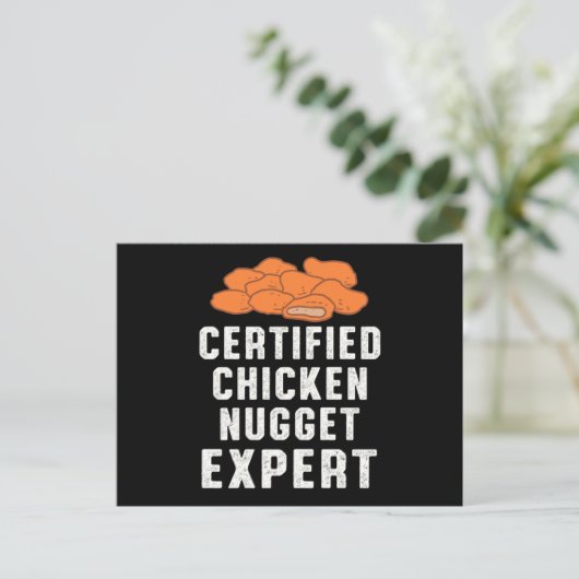 Certified Chicken Nugget Expert Chickens Fun Gift ポストカード (スタンド正面)