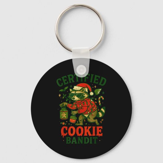 Certified Cookie Bandit, Funny Christmas Lights Ra キーホルダー (正面)