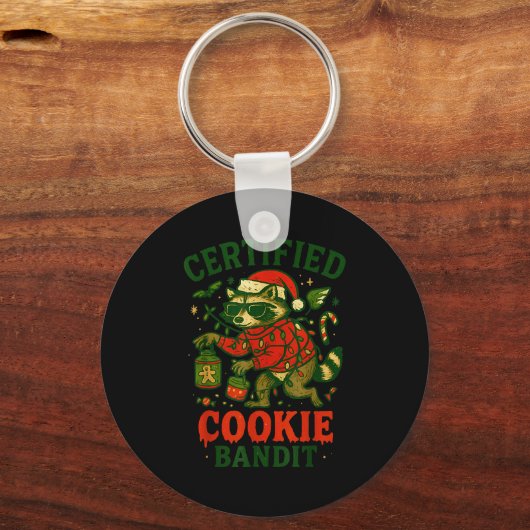 Certified Cookie Bandit, Funny Christmas Lights Ra キーホルダー (正面)