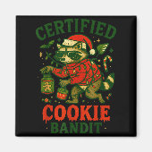 Certified Cookie Bandit, Funny Christmas Lights Ra マグネット (正面)