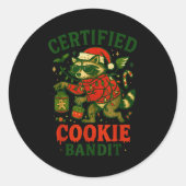 Certified Cookie Bandit, Funny Christmas Lights Ra ラウンドシール (正面)