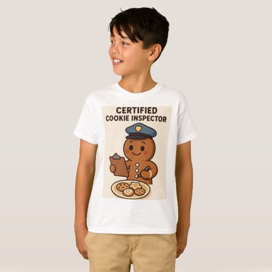 Certified Cookie Inspector Gingerbread Man Tシャツ (正面フル)