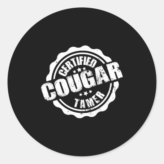 Certified Cougar Tamer Funny Mens Cougar Tamer  ラウンドシール (正面)