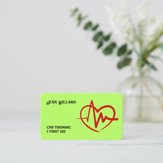 Certified CPR Instructor Custom QR 名刺 (スタンド正面)